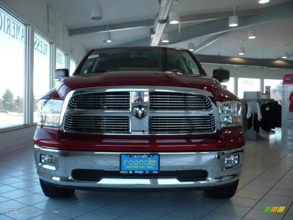 2010 Ram 1500 Big Horn Crew Cab 4x4 - Inferno Red Crystal Pearl / Dark Slate/Medium Graystone photo #3