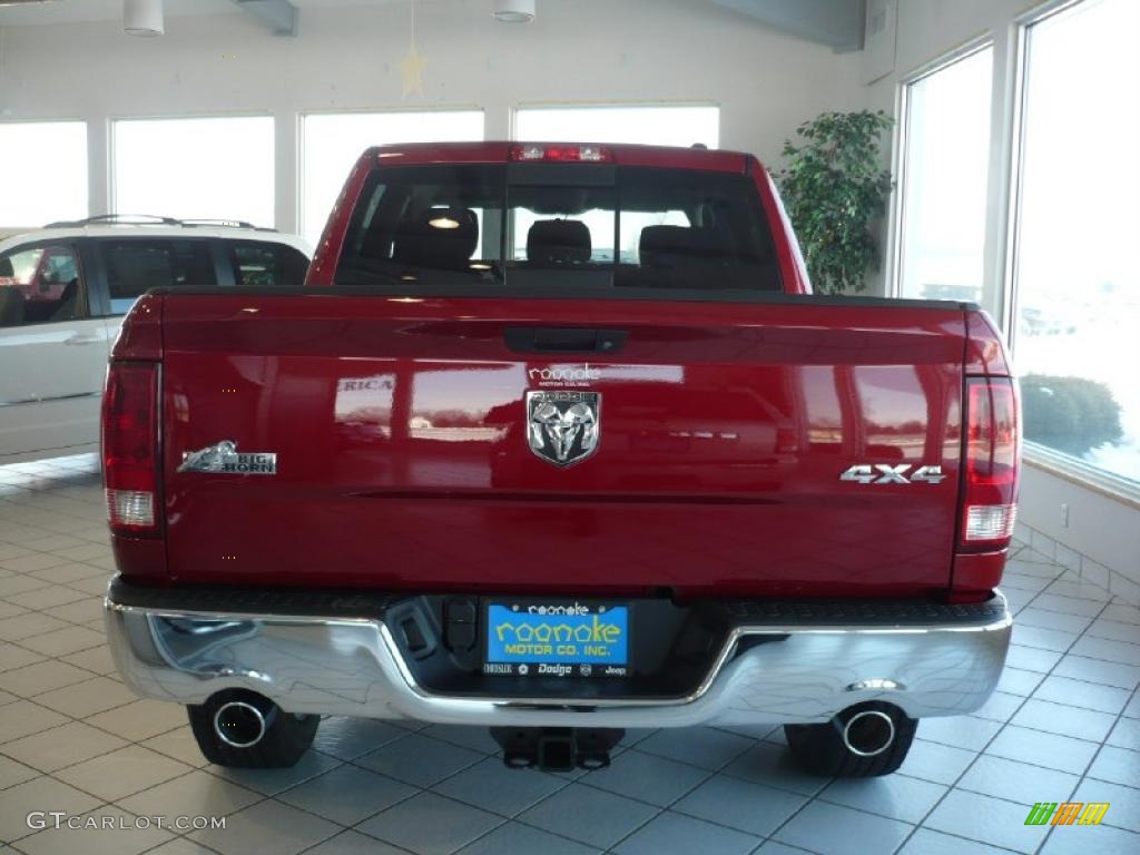 2010 Ram 1500 Big Horn Crew Cab 4x4 - Inferno Red Crystal Pearl / Dark Slate/Medium Graystone photo #4