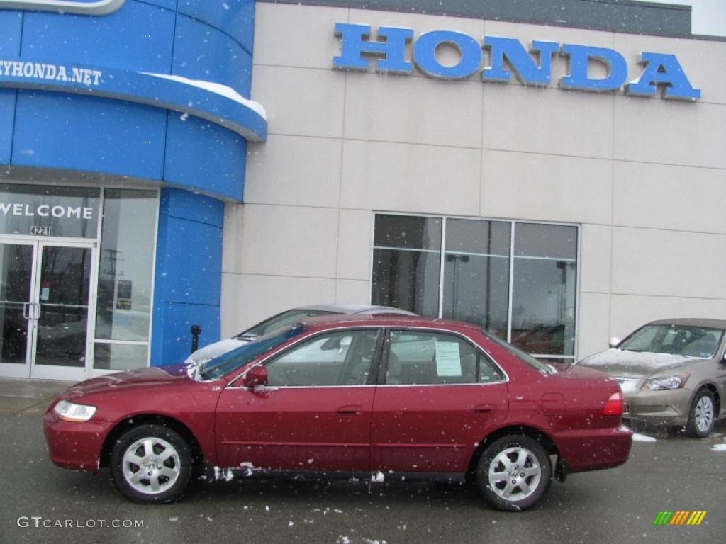 2000 Accord SE Sedan - Ruby Red Pearl / Ivory photo #3