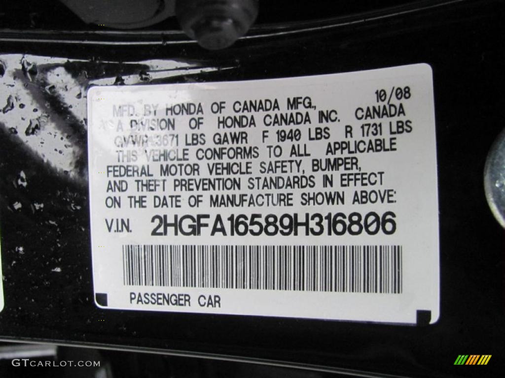 2009 Civic LX Sedan - Crystal Black Pearl / Gray photo #14