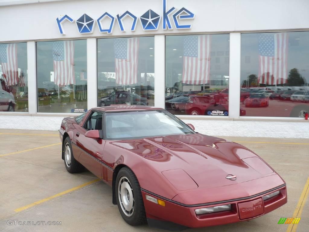 1987 Corvette Coupe - Dark Red Metallic / Medium Gray photo #1
