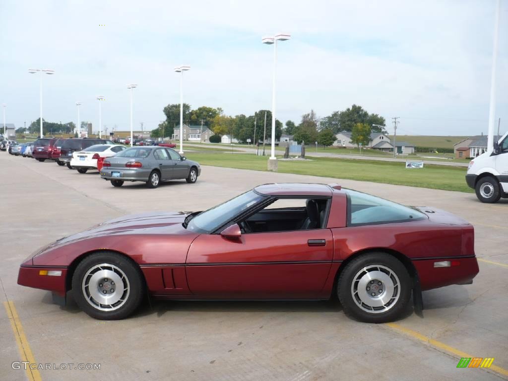 1987 Corvette Coupe - Dark Red Metallic / Medium Gray photo #14