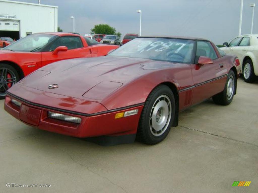 1987 Corvette Coupe - Dark Red Metallic / Medium Gray photo #48