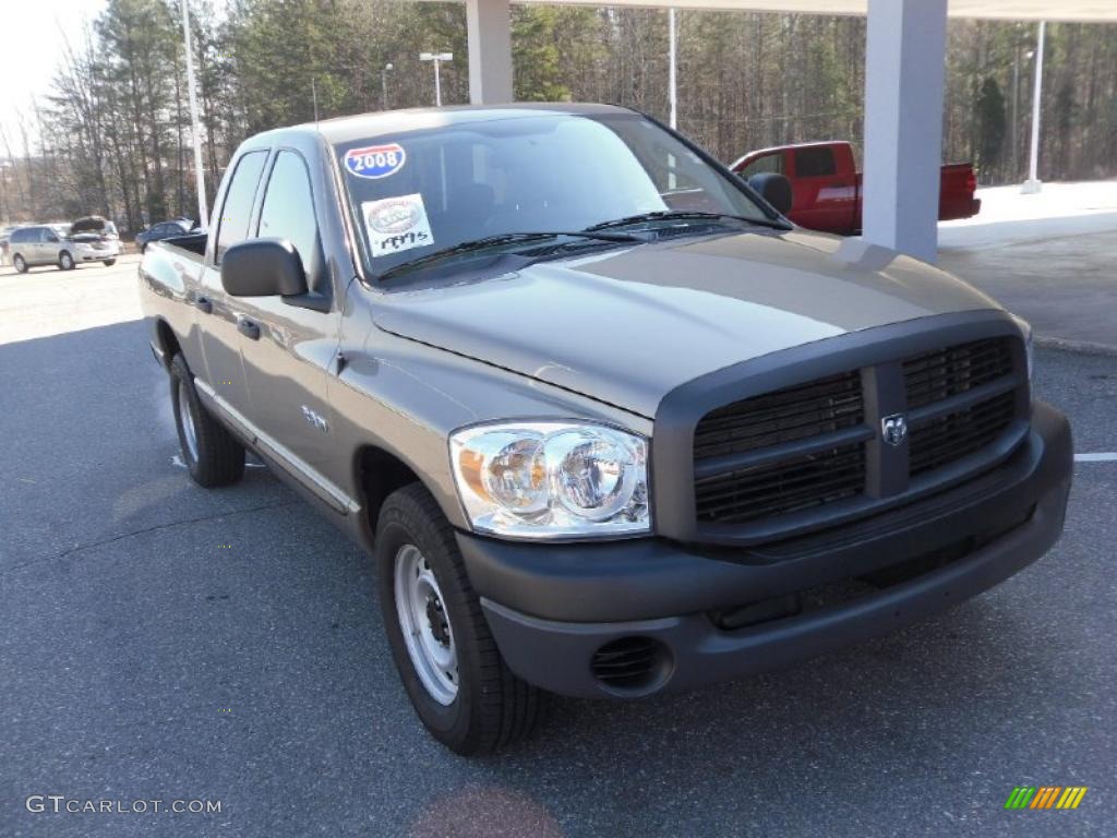 2008 Ram 1500 ST Quad Cab - Light Khaki Metallic / Khaki photo #6