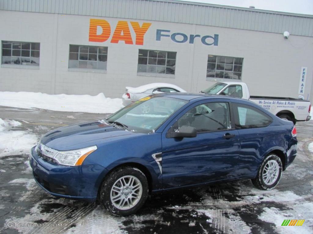 2008 Focus SE Coupe - Vista Blue Metallic / Charcoal Black photo #1