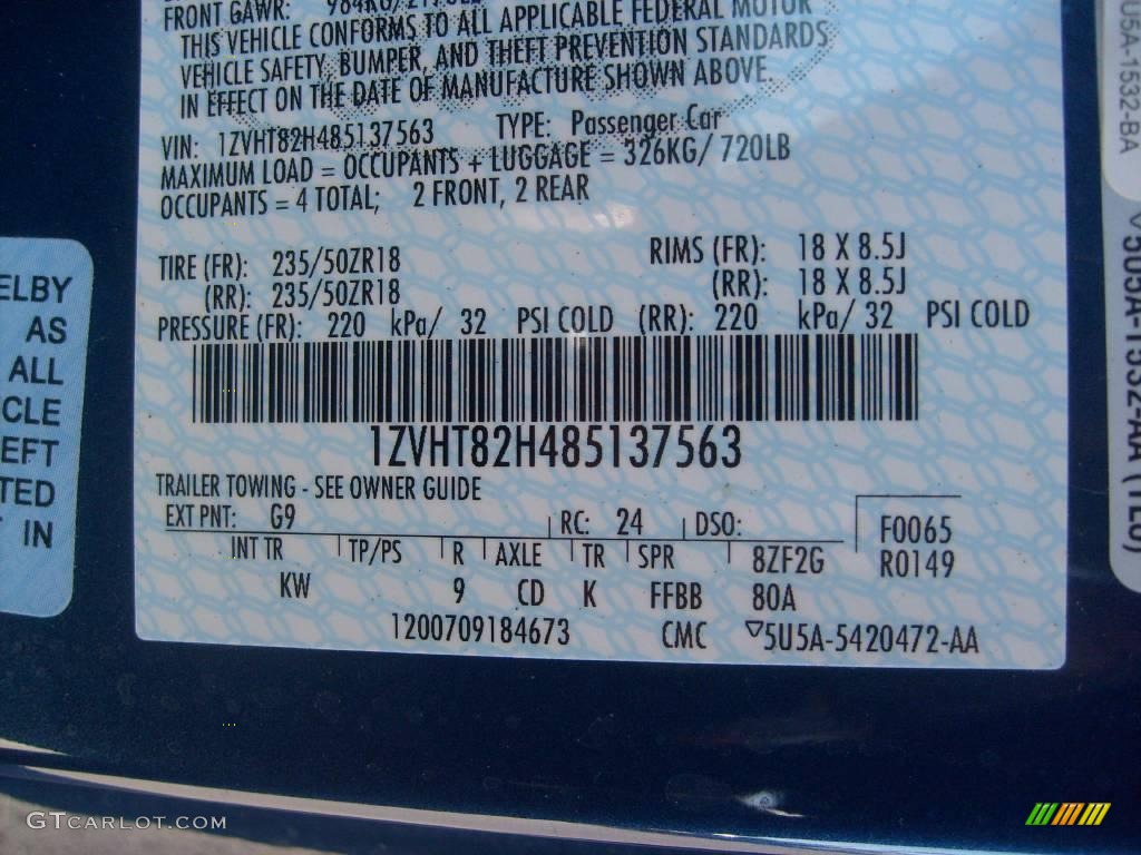 2008 Mustang Shelby GT Coupe - Vista Blue Metallic / Black photo #15