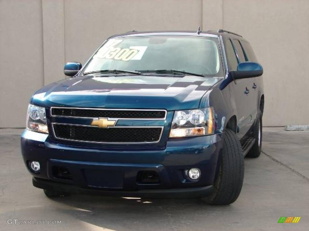 2007 Suburban 1500 LS 4x4 - Bermuda Blue Metallic / Ebony photo #1