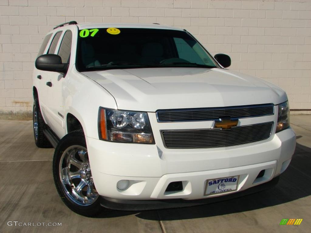 2007 Tahoe LS 4x4 - Summit White / Light Cashmere/Ebony photo #4