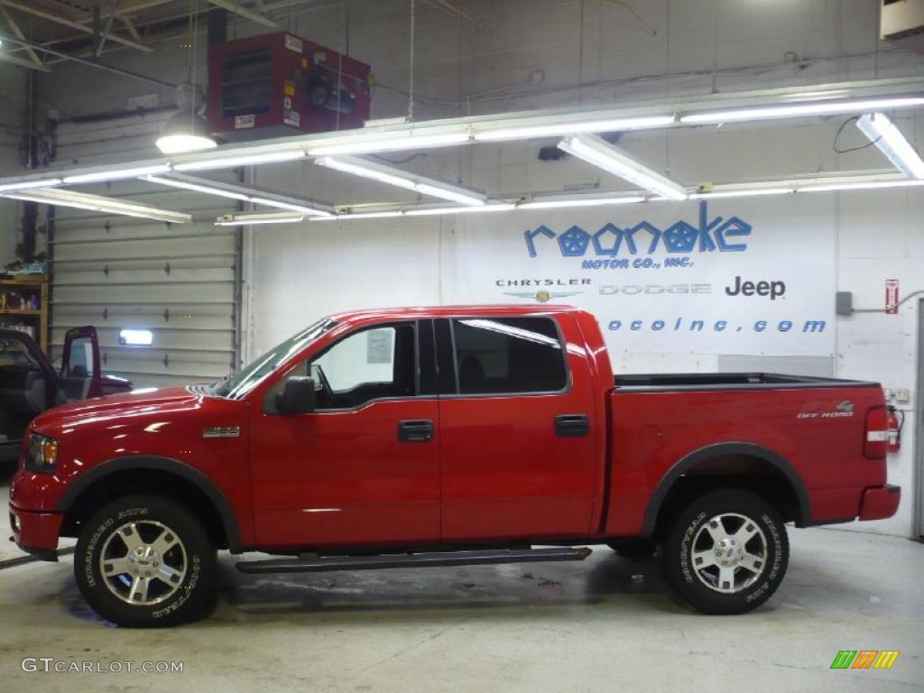 2004 F150 FX4 SuperCrew 4x4 - Bright Red / Black/Medium Flint photo #2