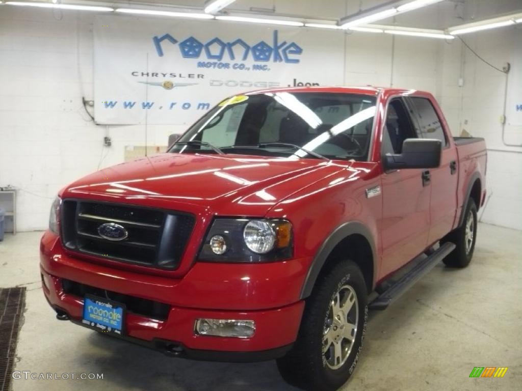 2004 F150 FX4 SuperCrew 4x4 - Bright Red / Black/Medium Flint photo #4
