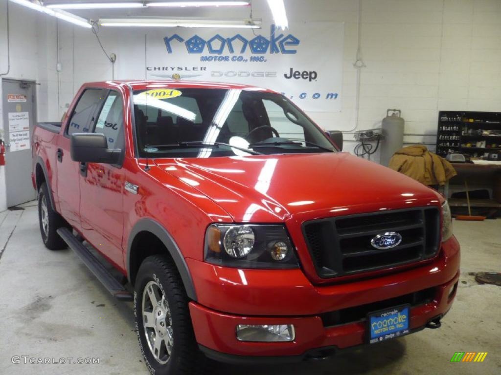 2004 F150 FX4 SuperCrew 4x4 - Bright Red / Black/Medium Flint photo #8