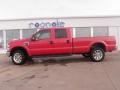 2008 Bright Red Ford F350 Super Duty Lariat Crew Cab 4x4  photo #2