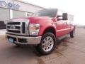 2008 Bright Red Ford F350 Super Duty Lariat Crew Cab 4x4  photo #10