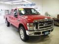 2008 Bright Red Ford F350 Super Duty Lariat Crew Cab 4x4  photo #48