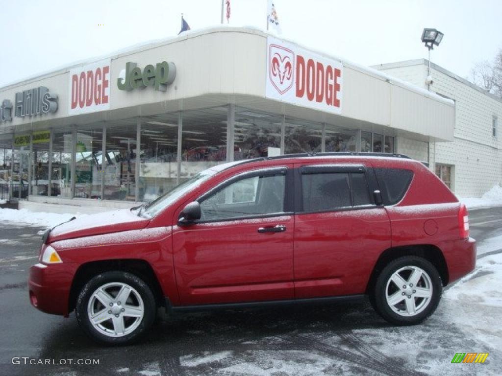 2007 Compass Sport 4x4 - Inferno Red Crystal Pearlcoat / Pastel Pebble Beige photo #1