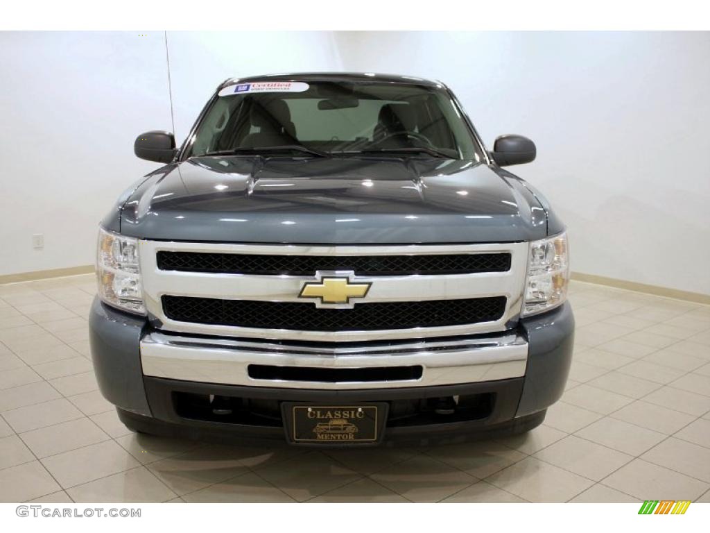 2009 Silverado 1500 LT Extended Cab 4x4 - Blue Granite Metallic / Ebony photo #2