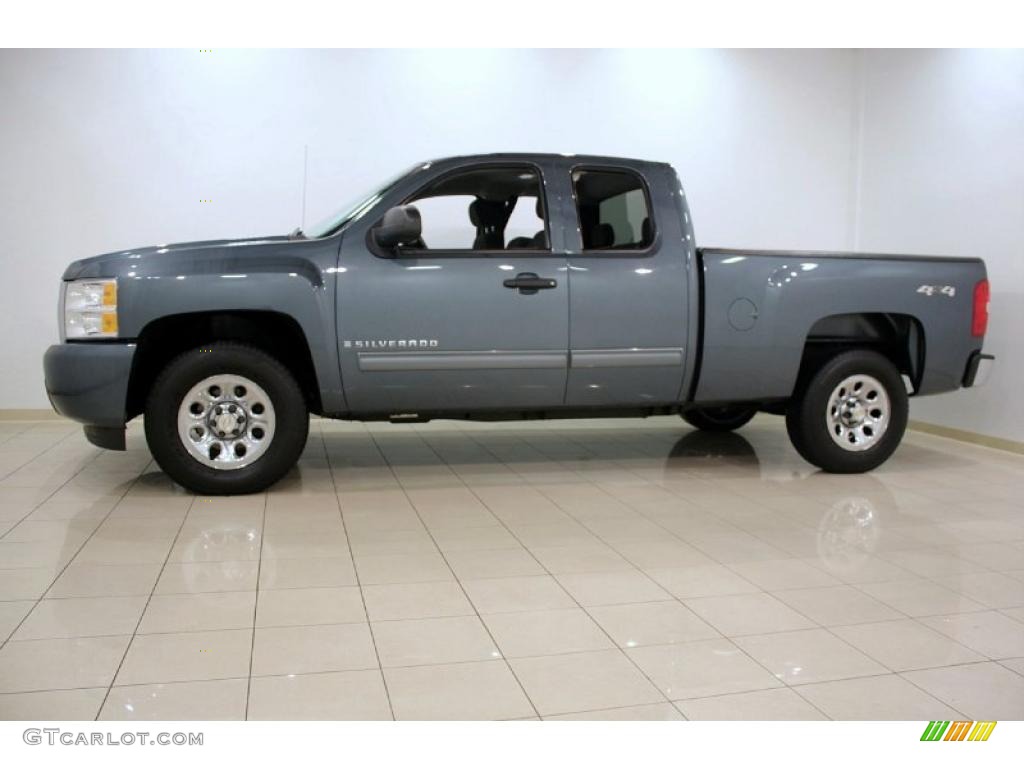 2009 Silverado 1500 LT Extended Cab 4x4 - Blue Granite Metallic / Ebony photo #3