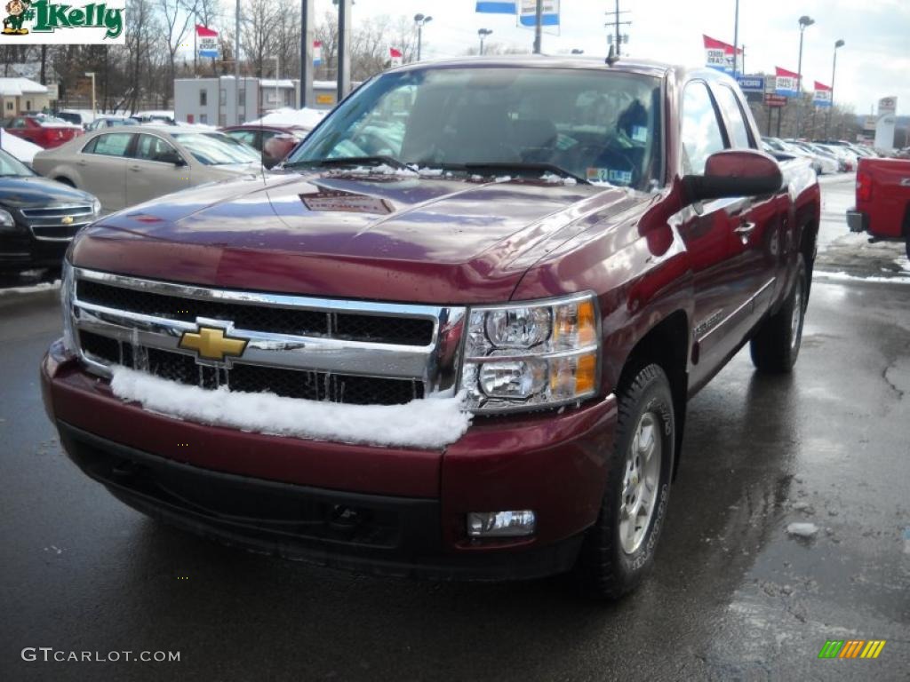 2008 Silverado 1500 LTZ Extended Cab 4x4 - Deep Ruby Metallic / Ebony photo #15