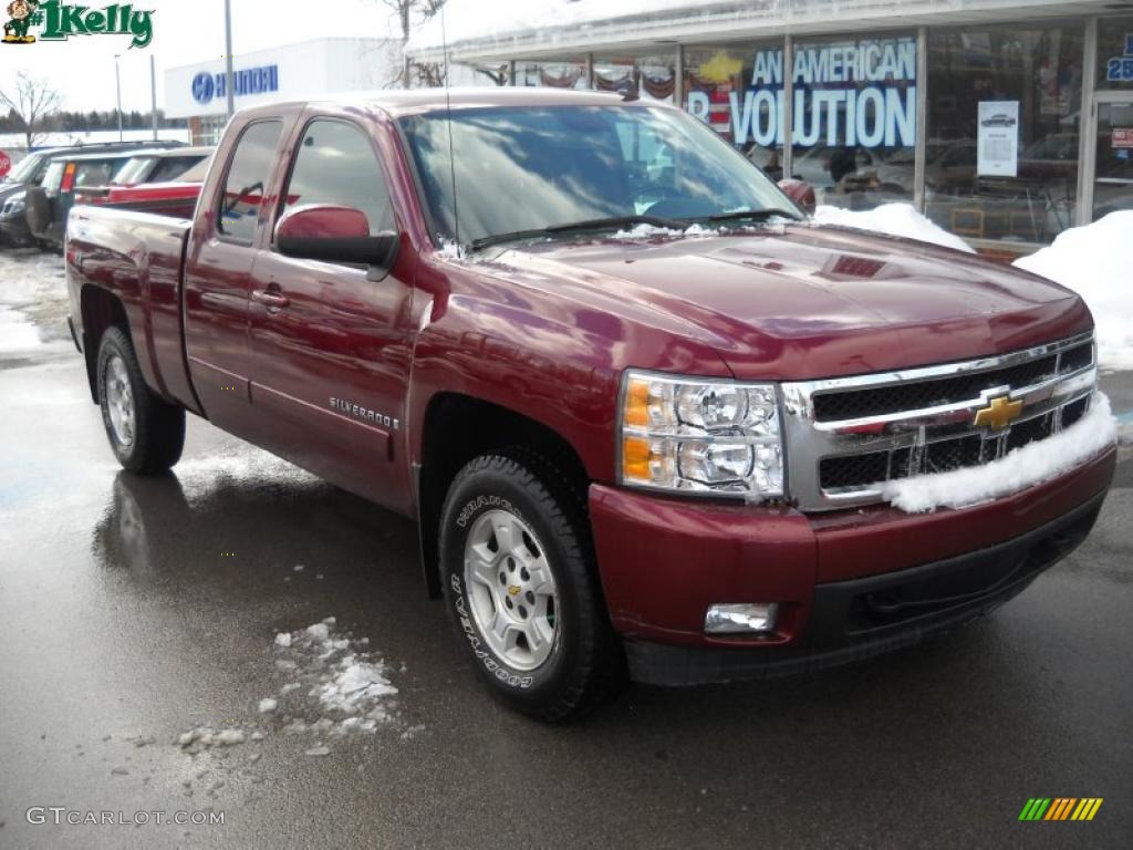 2008 Silverado 1500 LTZ Extended Cab 4x4 - Deep Ruby Metallic / Ebony photo #17