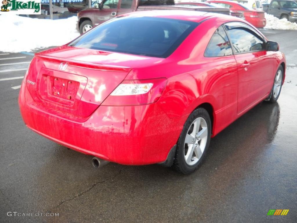 2007 Civic EX Coupe - Tango Red Pearl / Black photo #3