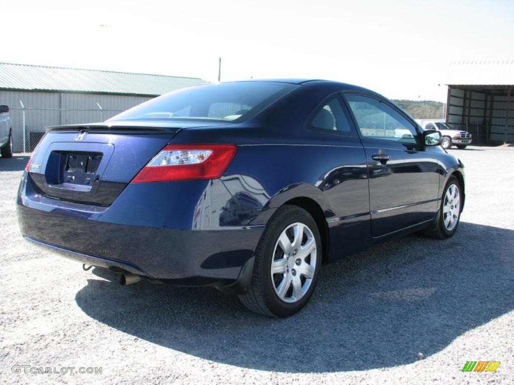 2007 Civic LX Coupe - Royal Blue Pearl / Gray photo #7