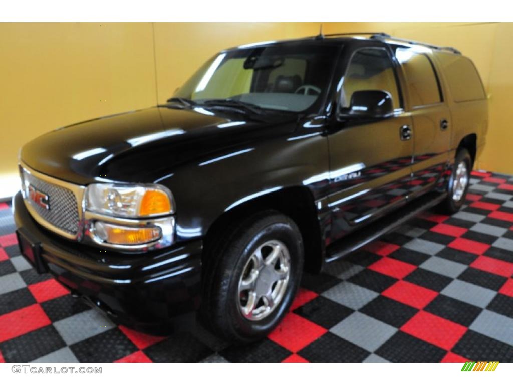2002 Yukon XL Denali AWD - Onyx Black / Stone Gray photo #3