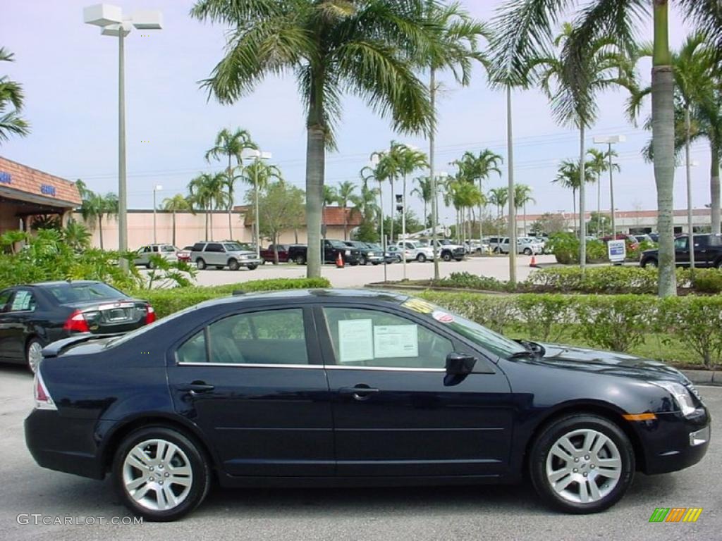 2008 Fusion SEL V6 - Dark Blue Ink Metallic / Camel photo #2