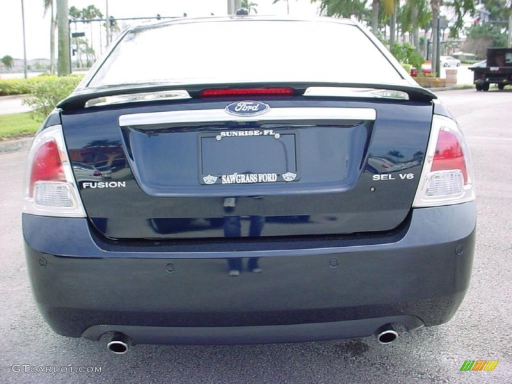 2008 Fusion SEL V6 - Dark Blue Ink Metallic / Camel photo #4