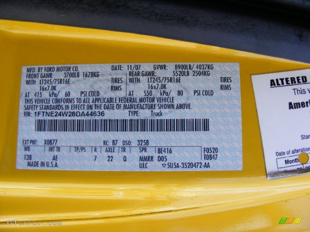 2008 E Series Van E250 Super Duty Commericial - Fleet Yellow / Medium Flint photo #46