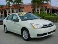 2009 White Suede Ford Focus SE Sedan  photo #1