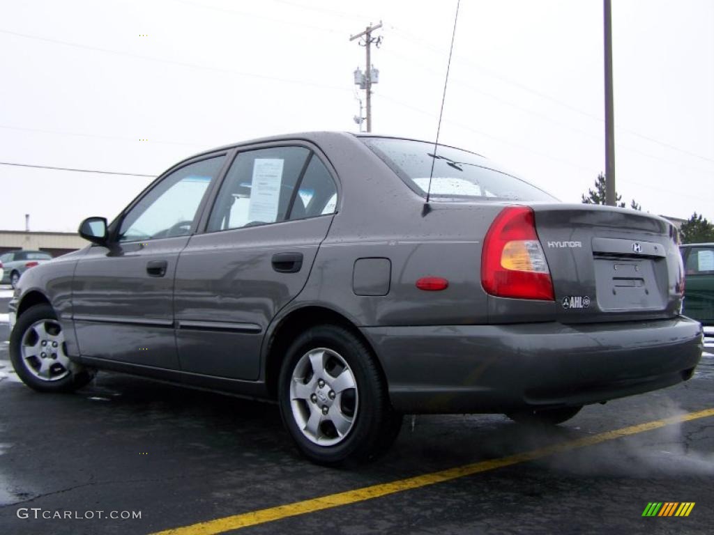 2001 Accent GL Sedan - Charcoal Gray / Gray photo #3