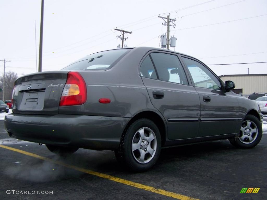 2001 Accent GL Sedan - Charcoal Gray / Gray photo #6