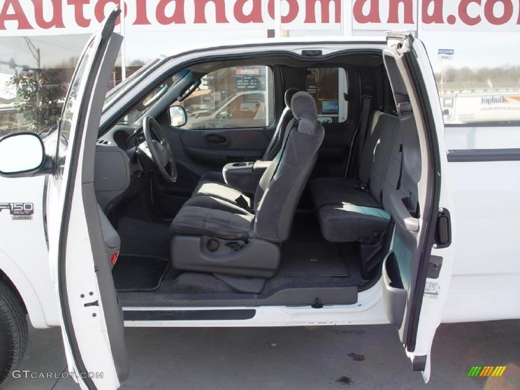 2002 F150 XLT SuperCab 4x4 - Oxford White / Dark Graphite photo #12