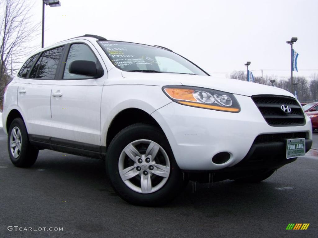 2009 Santa Fe GLS - Powder White Pearl / Gray photo #1