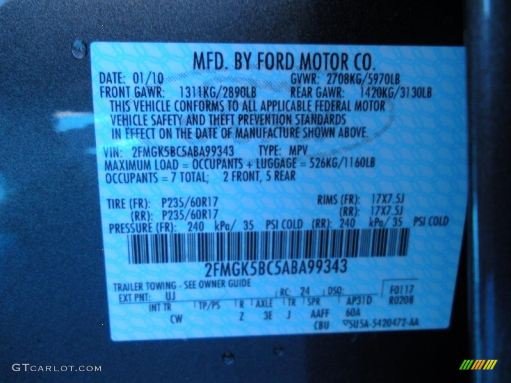 2010 Flex Color Code UJ for Sterling Grey Metallic Photo #26094612