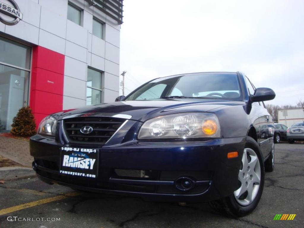 2006 Elantra GLS Sedan - Moonlit Dark Blue / Gray photo #3