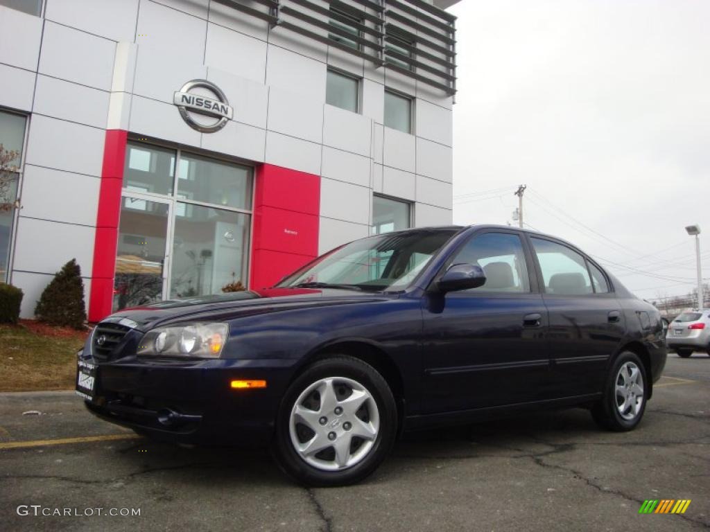 2006 Elantra GLS Sedan - Moonlit Dark Blue / Gray photo #4