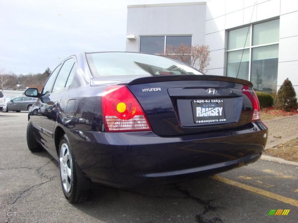 2006 Elantra GLS Sedan - Moonlit Dark Blue / Gray photo #7