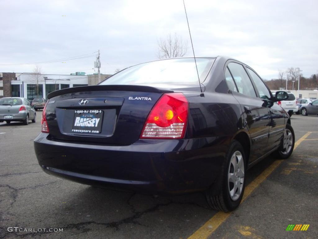 2006 Elantra GLS Sedan - Moonlit Dark Blue / Gray photo #9