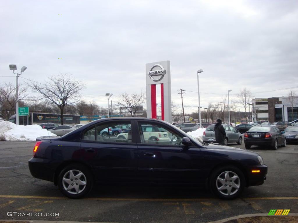 2006 Elantra GLS Sedan - Moonlit Dark Blue / Gray photo #11