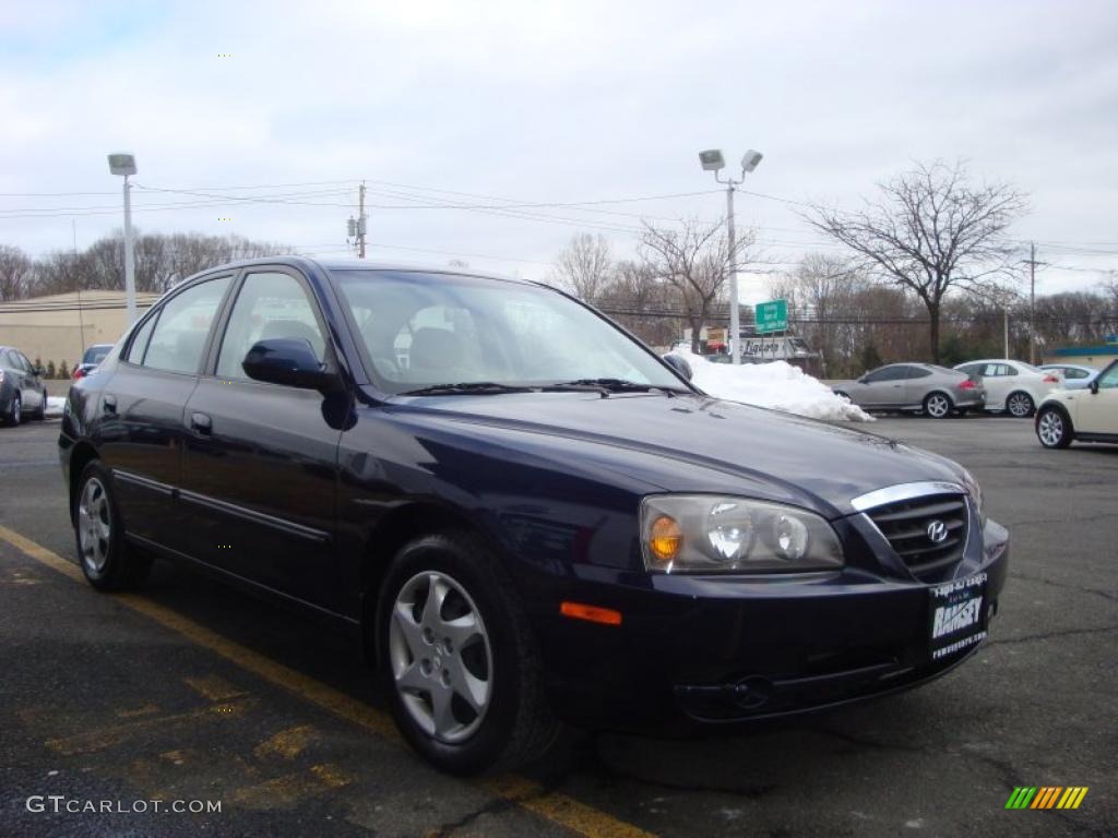 2006 Elantra GLS Sedan - Moonlit Dark Blue / Gray photo #13
