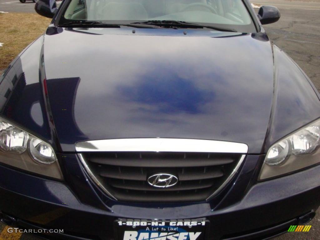 2006 Elantra GLS Sedan - Moonlit Dark Blue / Gray photo #15