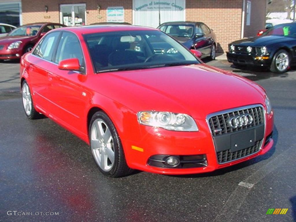 2007 A4 2.0T S-Line quattro Sedan - Brilliant Red / Ebony photo #1