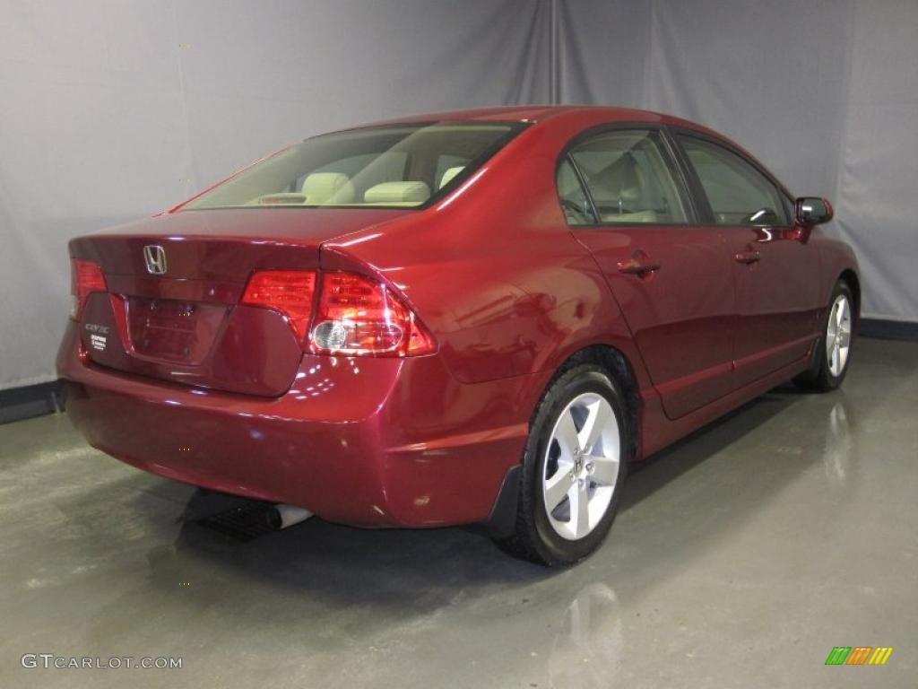 2007 Civic EX Sedan - Tango Red Pearl / Ivory photo #3