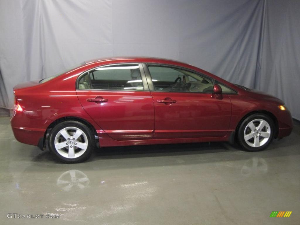2007 Civic EX Sedan - Tango Red Pearl / Ivory photo #4