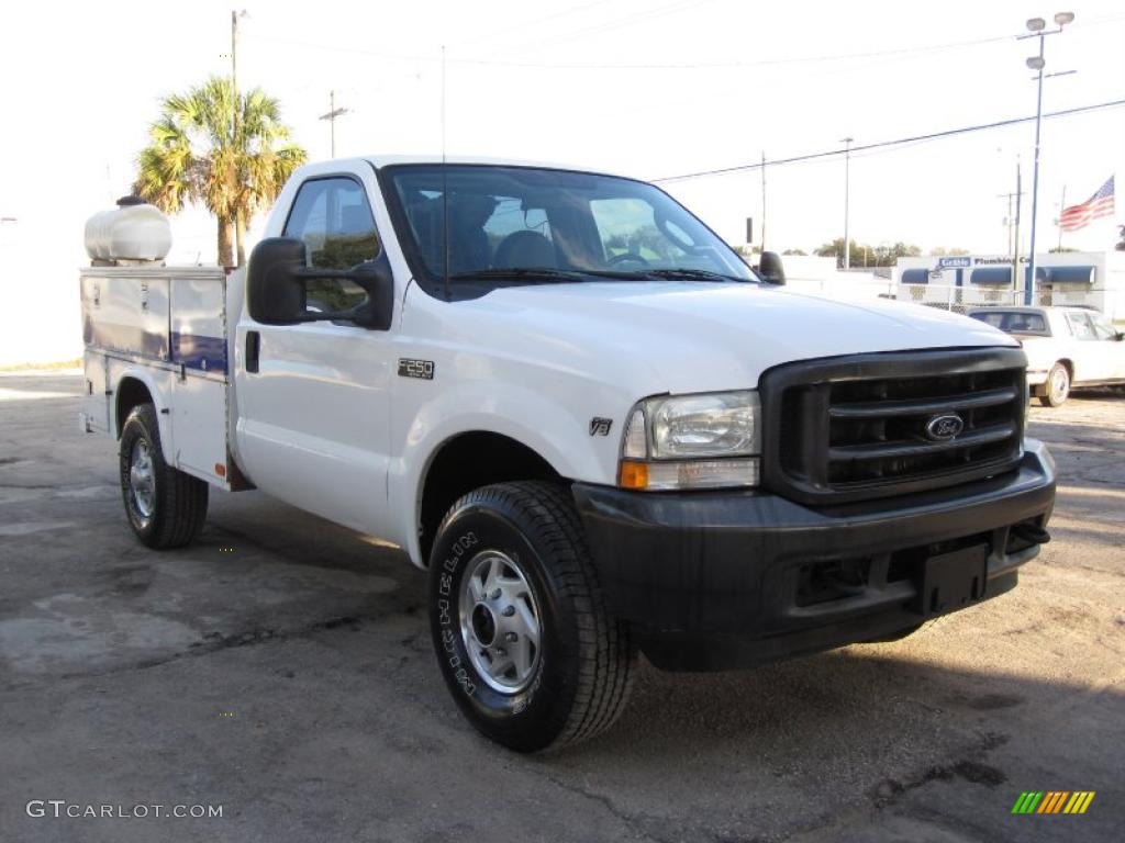 2003 F250 Super Duty XL Regular Cab 4x4 Utility - Oxford White / Medium Flint Grey photo #4