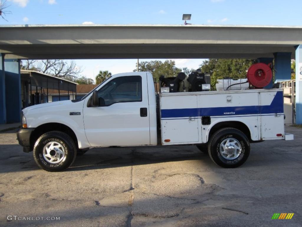 2003 F250 Super Duty XL Regular Cab 4x4 Utility - Oxford White / Medium Flint Grey photo #7