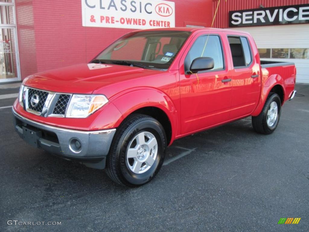 2007 Frontier SE Crew Cab - Red Alert / Charcoal photo #1