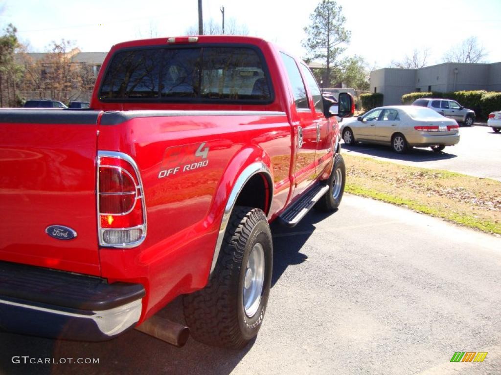 2003 F250 Super Duty XLT Crew Cab 4x4 - Red Clearcoat / Medium Parchment Beige photo #5