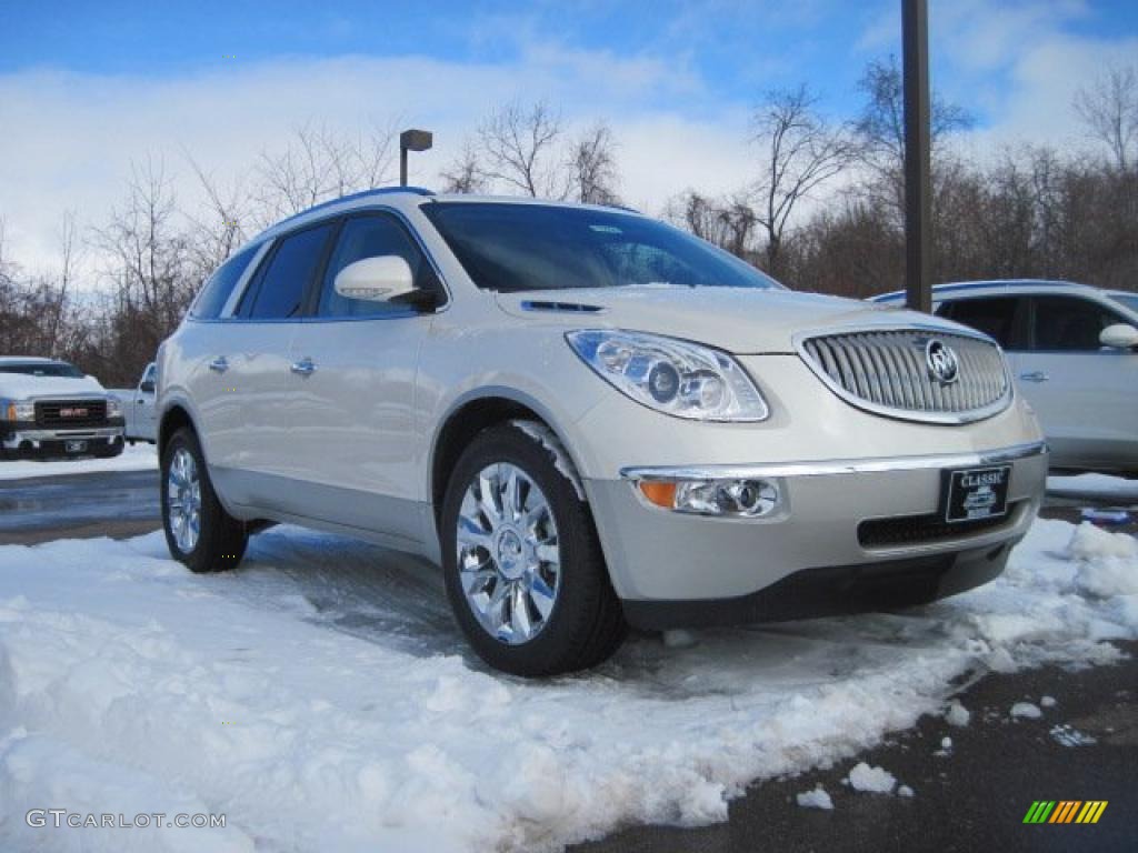 2010 Enclave CXL AWD - White Diamond Tricoat / Cashmere/Cocoa photo #3